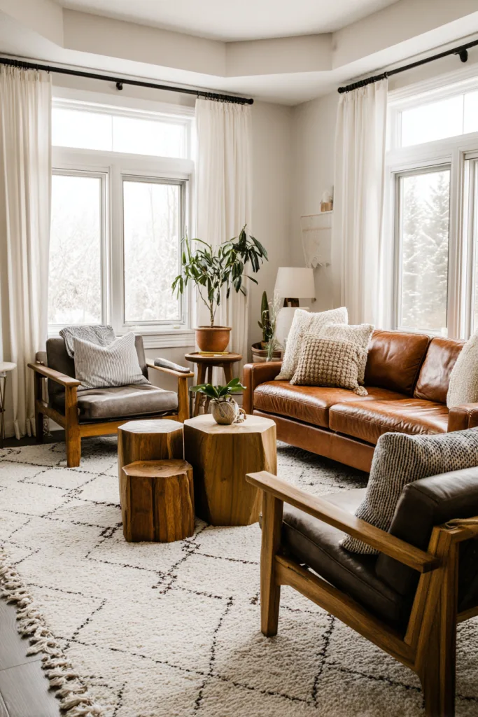 earth tones living room seating