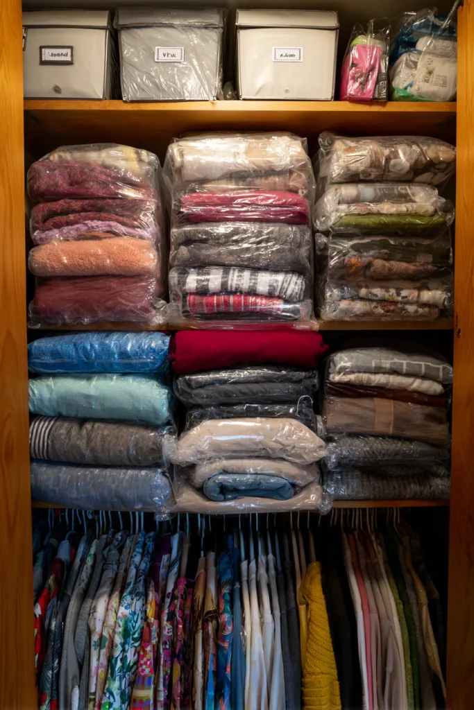 small walk-in closet organization