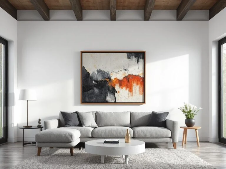 how high should you hang art above a sofa measuring the gap between sofa back and frame bottom