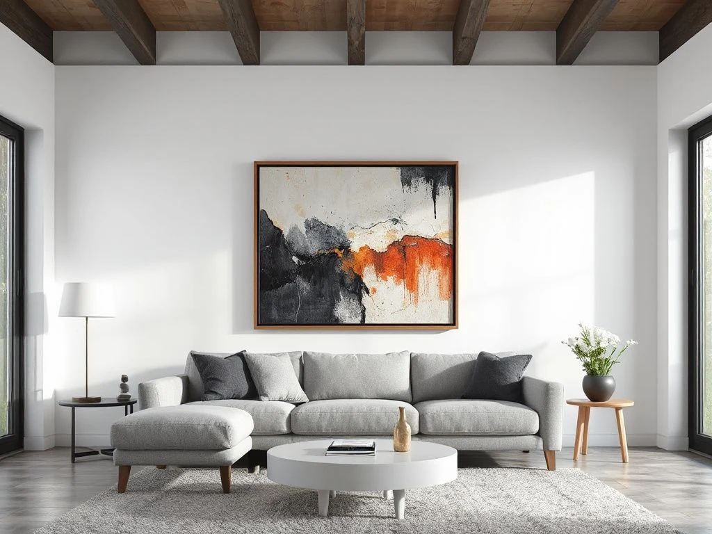 how high should you hang art above a sofa measuring the gap between sofa back and frame bottom