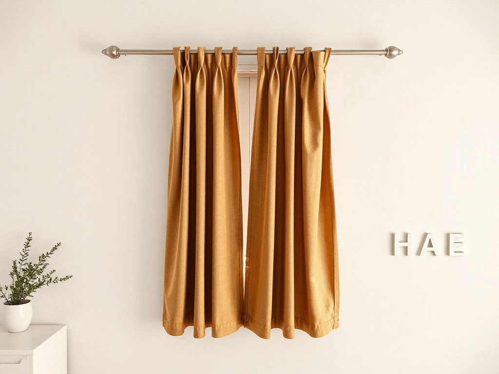 hang curtains  make  room look taller - step by step