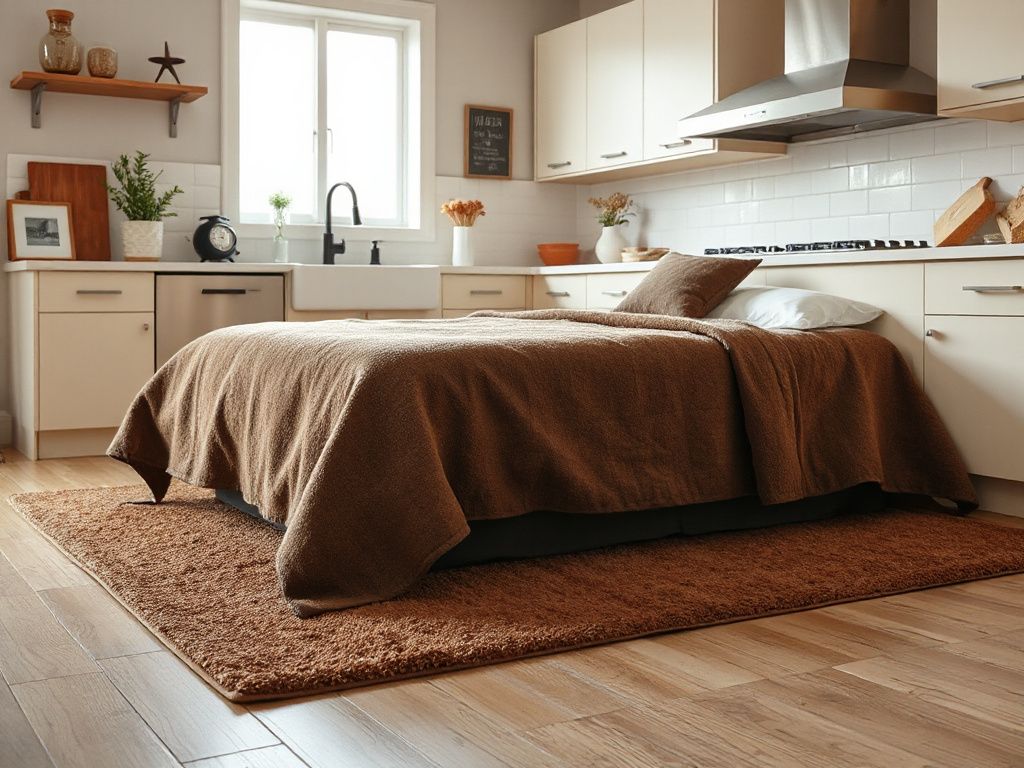 size rug for  queen bed - step by step