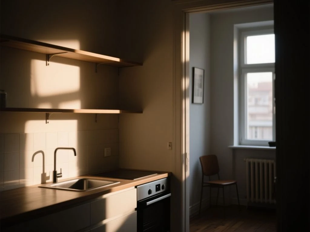 open shelves practical in  kitchen - step by step