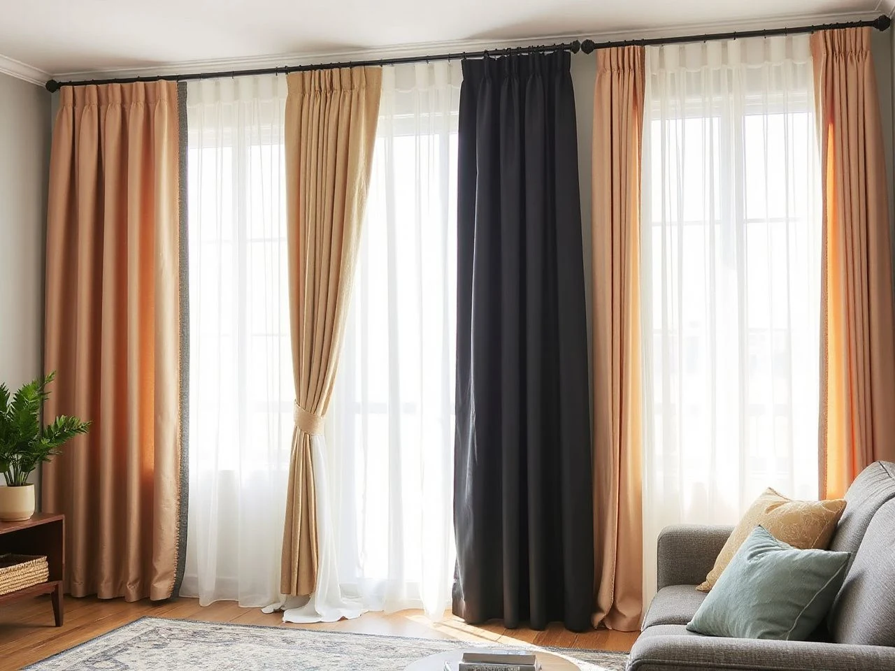 different curtain styles arranged by heading and fabric function