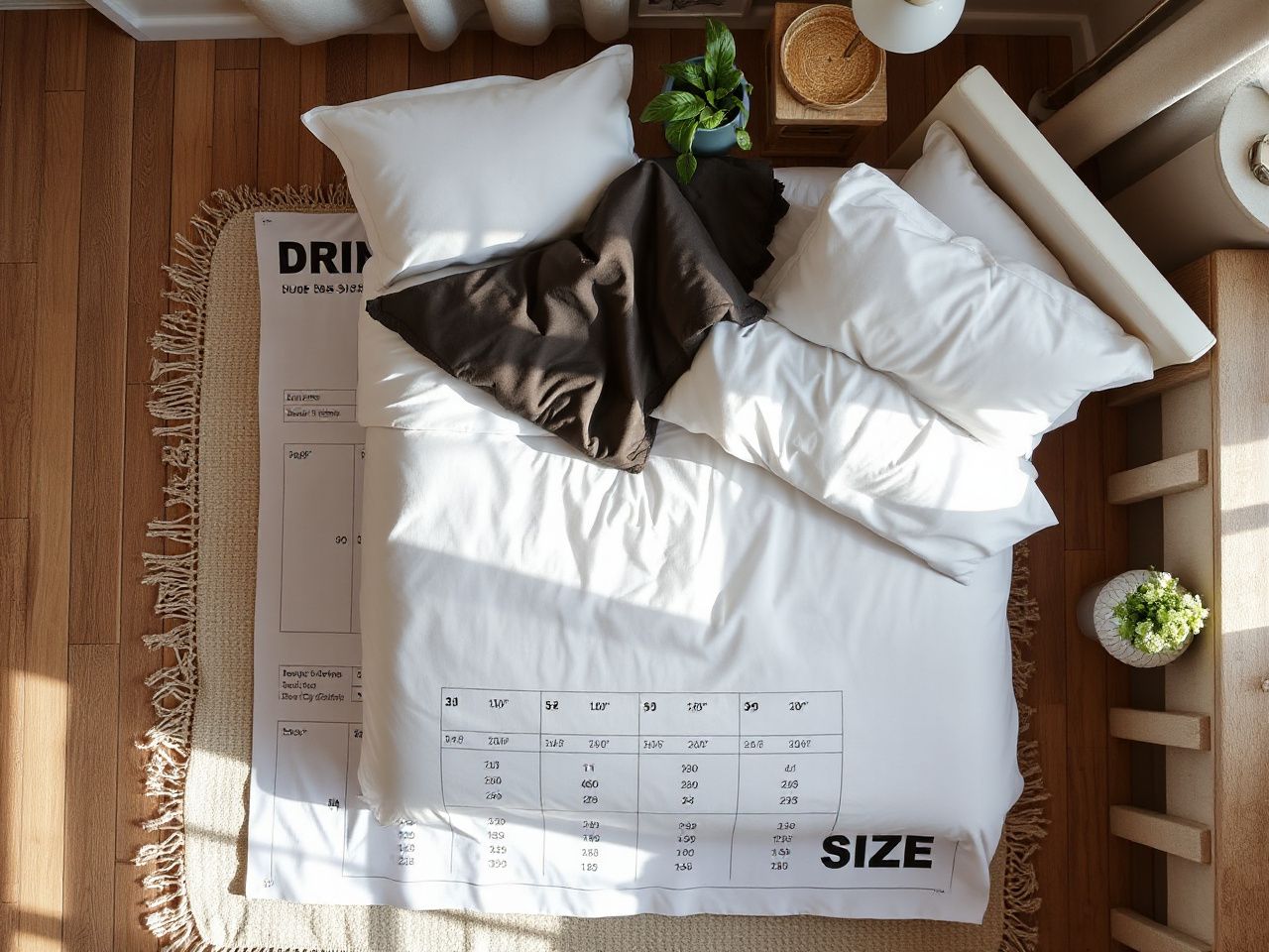 duvet sizes chart - step by step