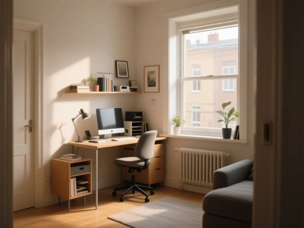 make  small home office feel bigger - step by step