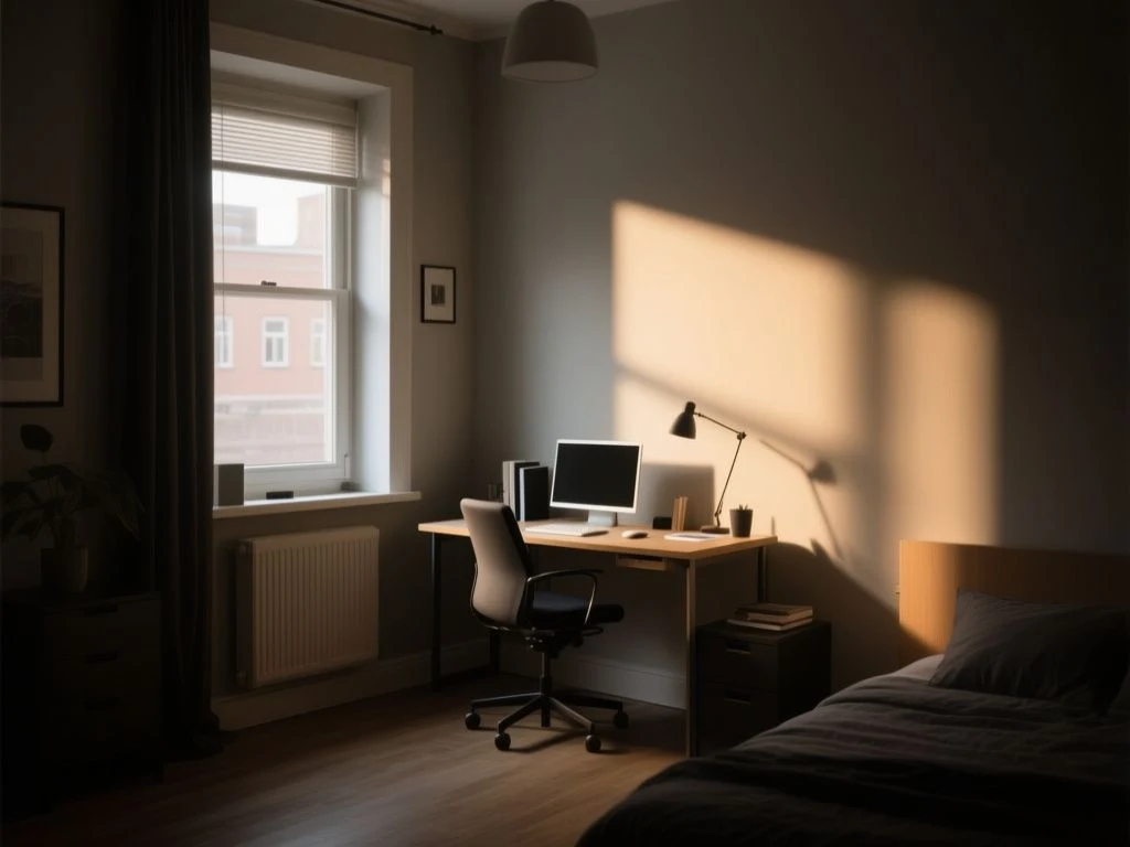 make  small home office feel bigger - detailed view