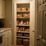 organising a kitchen with no pantry using visible cabinet zones