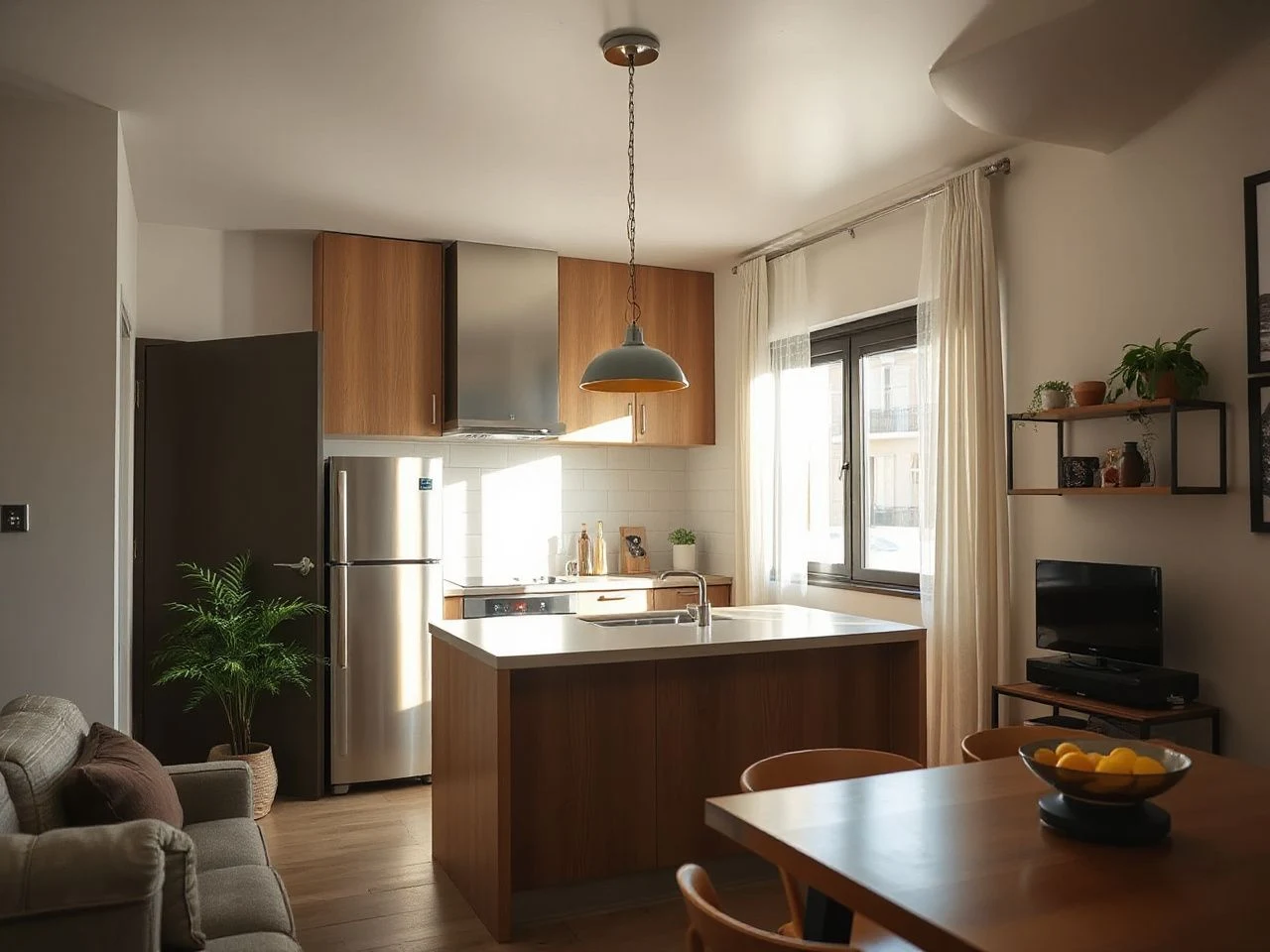 pendant light height over island - detailed view