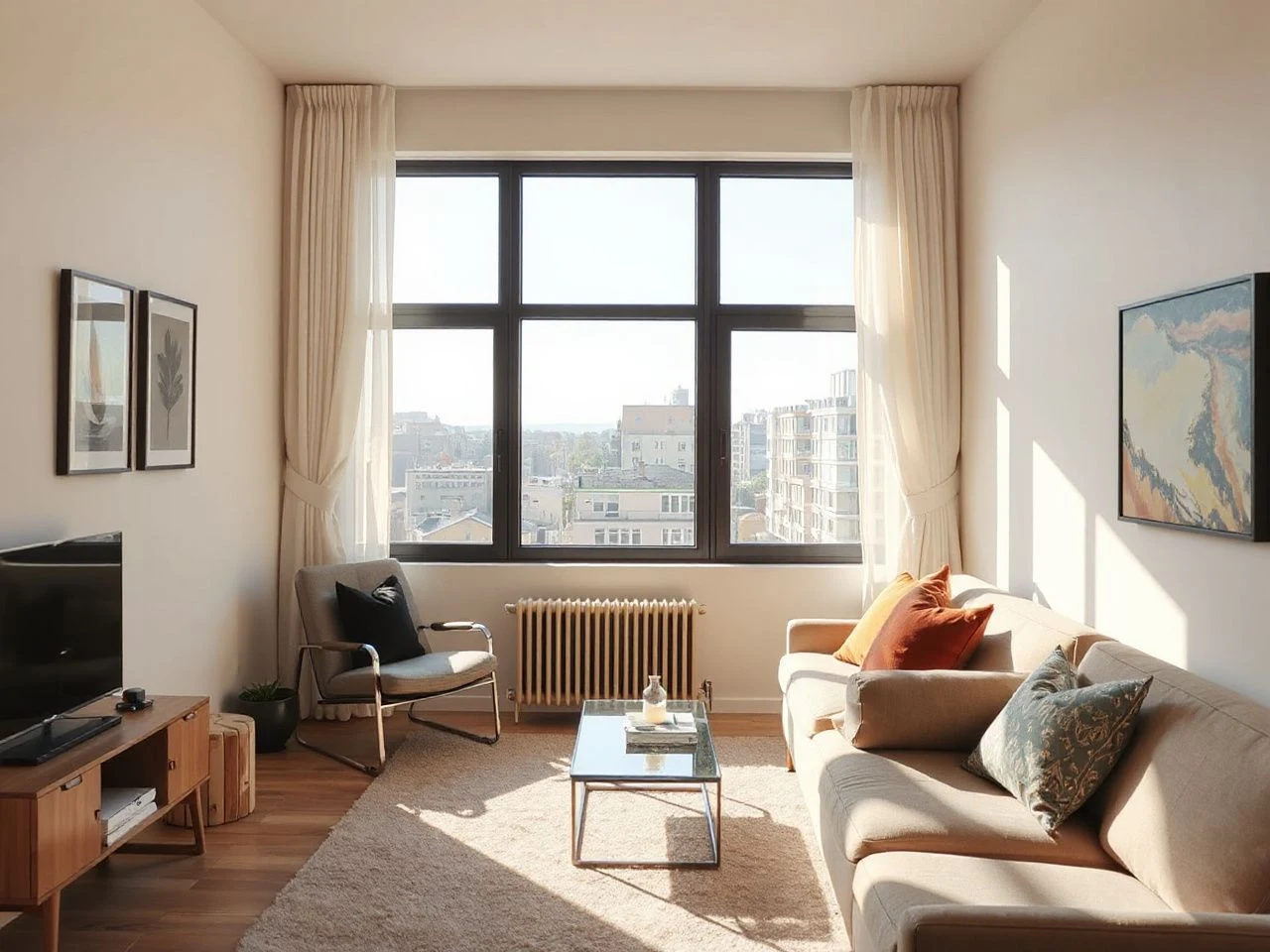 window treatments for living room - detailed view