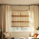window treatment ideas for a bright living room with layered curtains and shades