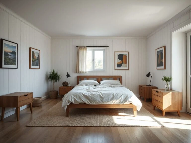 board and batten bedroom