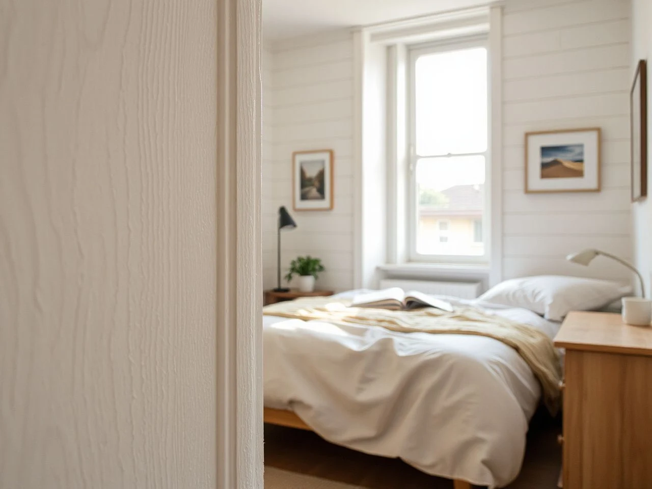 board and batten bedroom - detailed view