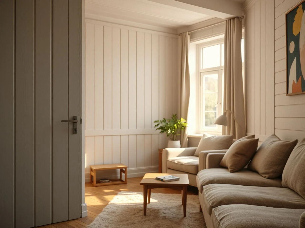 board and batten interior walls - detailed view