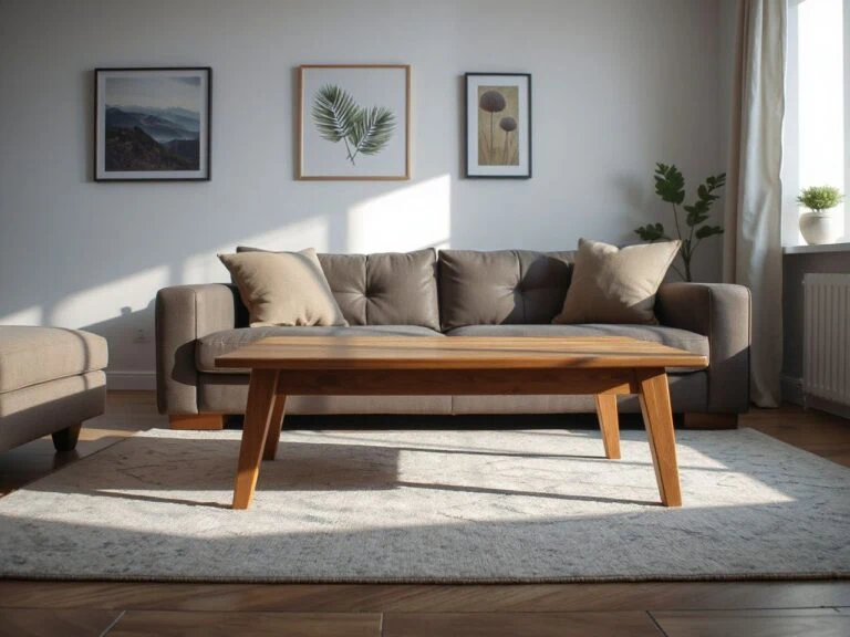 coffee table height measured against a sofa seat