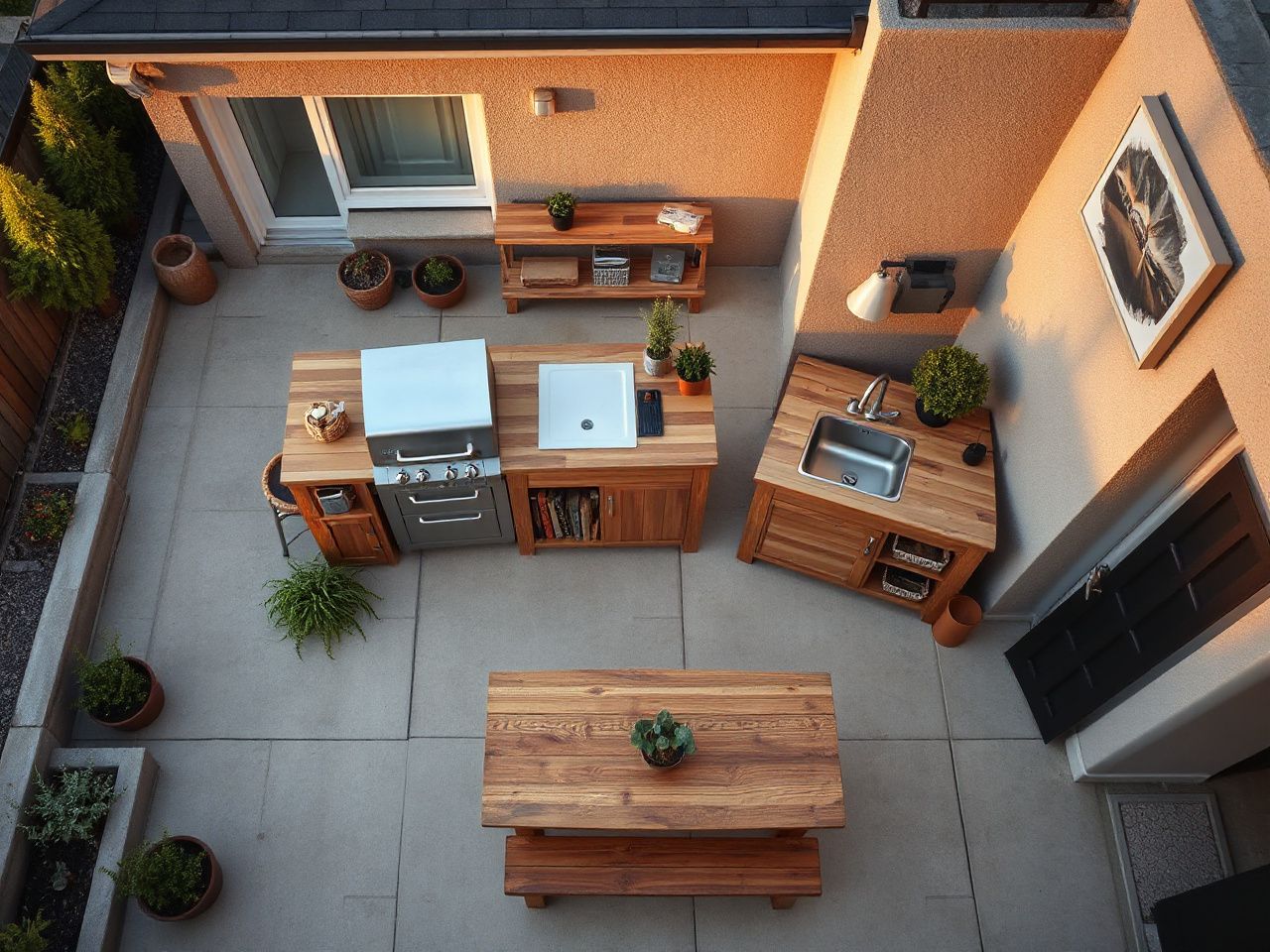 diy outdoor kitchen - detailed view