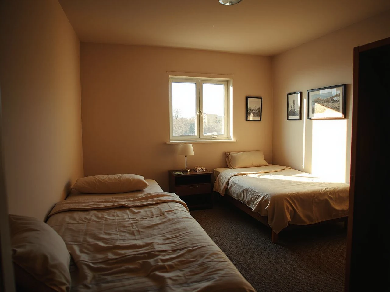 guest room with two twin beds - detailed view