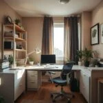 home office design ideas with a desk monitor task light and organized cables