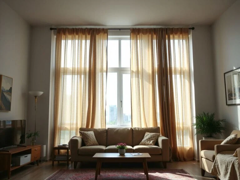 how high should you hang curtains above a window frame