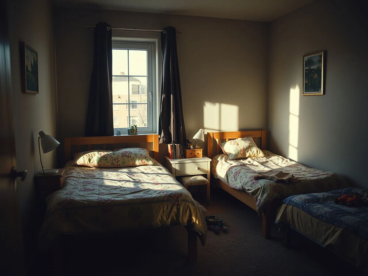 kids room with two beds - detailed view