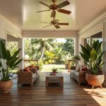 lanai design with screened enclosure and connected living room