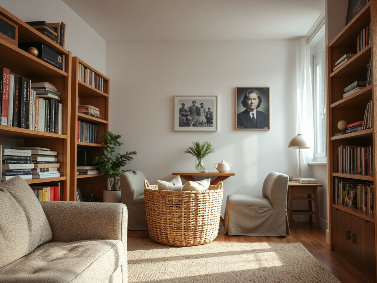 living room organization - detailed view