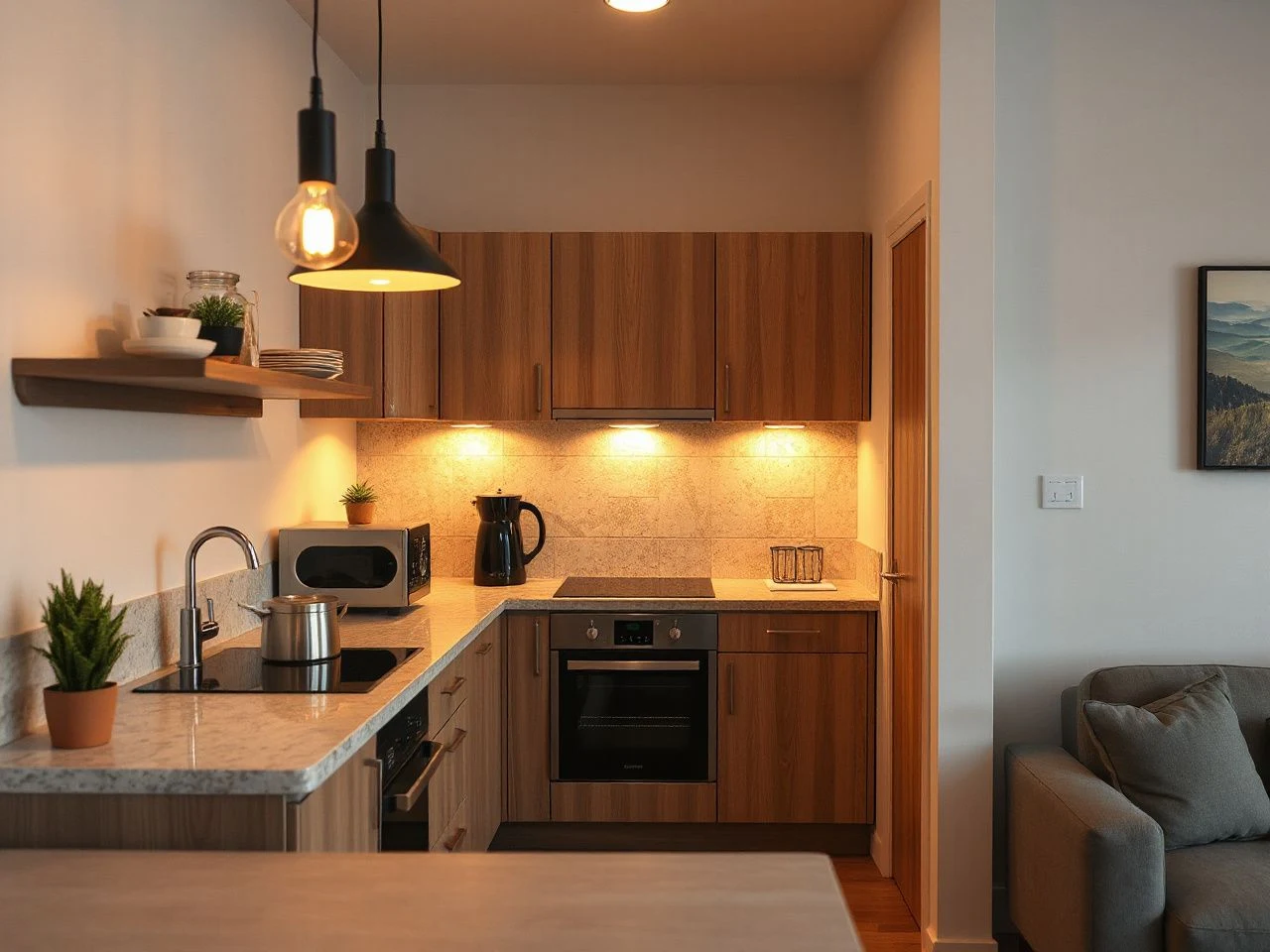 modern kitchen lighting ideas - detailed view