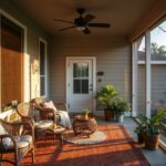 screened porch ideas with comfortable seating and clear circulation