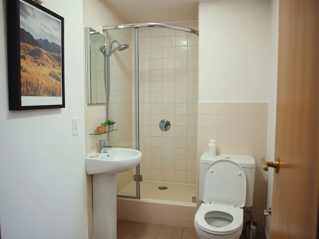 small bathroom layout - step by step