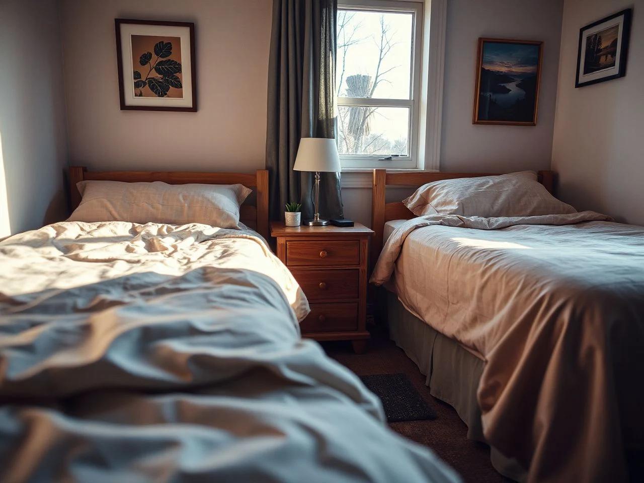 two full beds in one room - detailed view