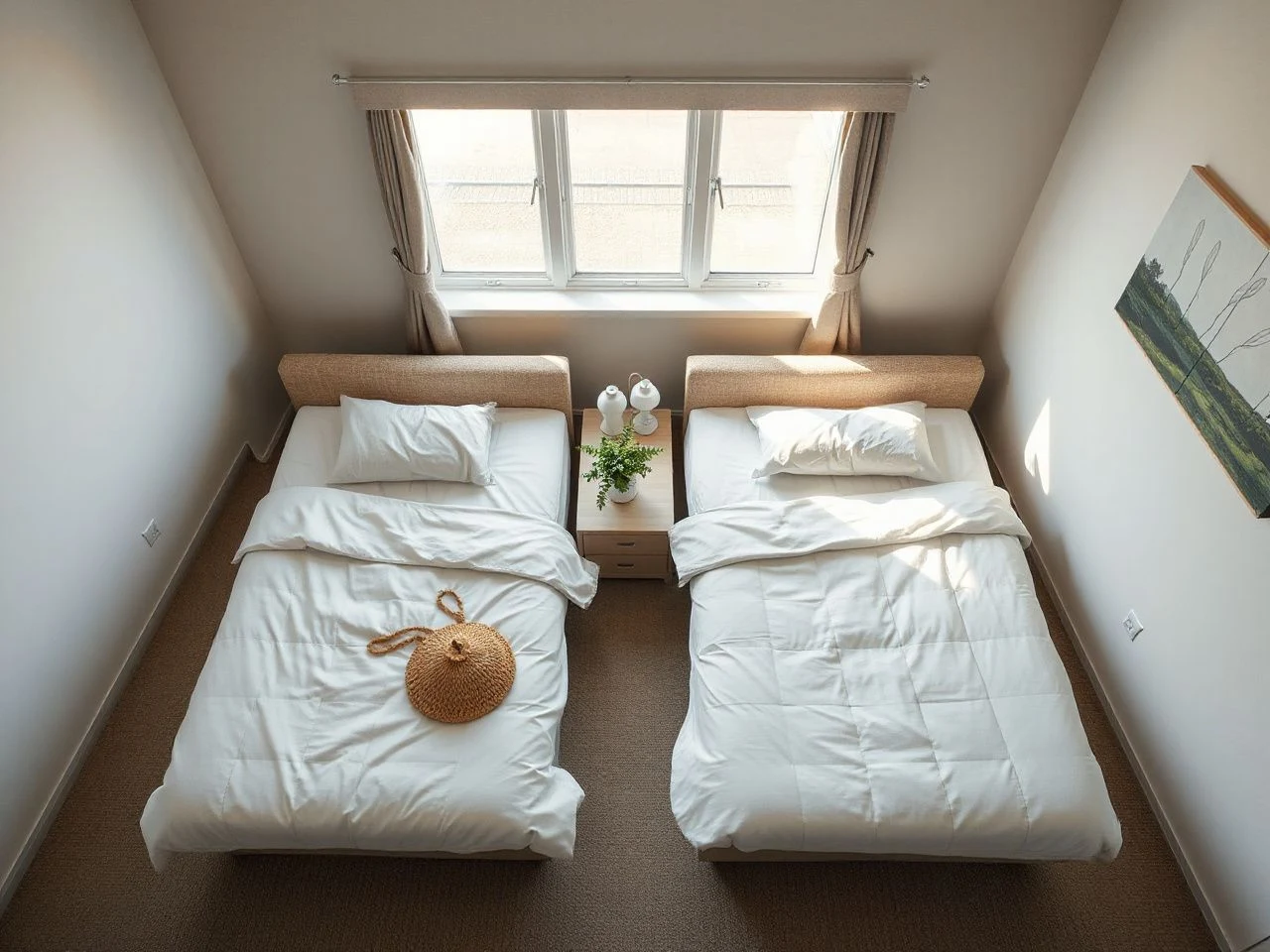 two queen beds in one room - detailed view