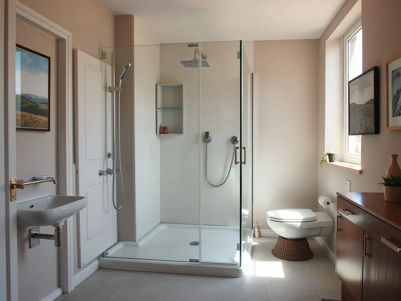 walk in shower dimensions - step by step